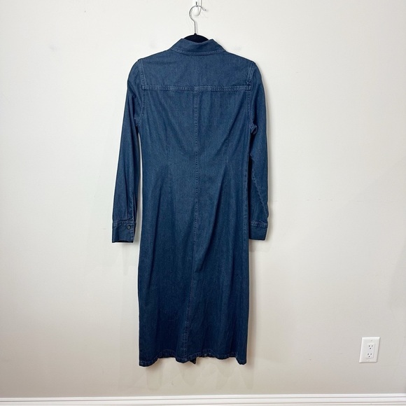 Zara Denim Button Up Shirtdress Blue - Picture 4 of 8